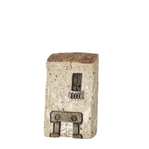 Casetta trachite piccola con porta e balconcino in argento M5BA